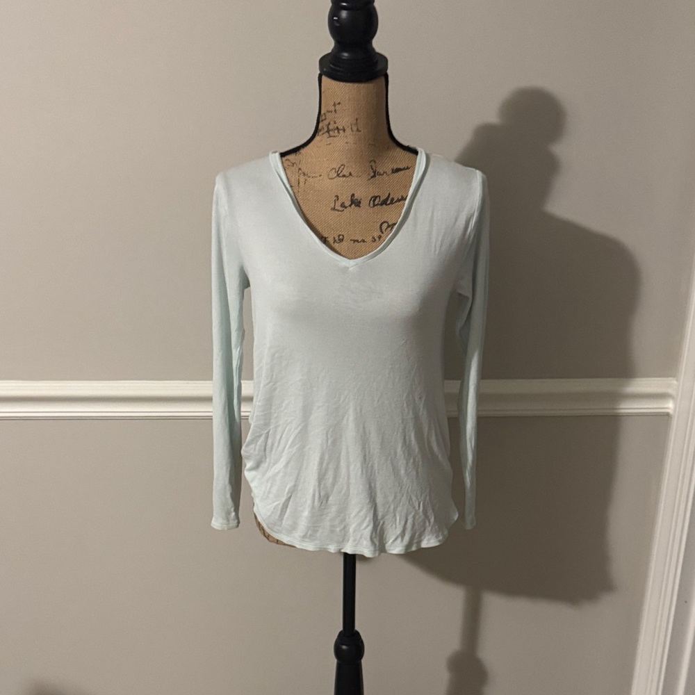A Pea in the Pod Soft Blue Long Sleeve pj top